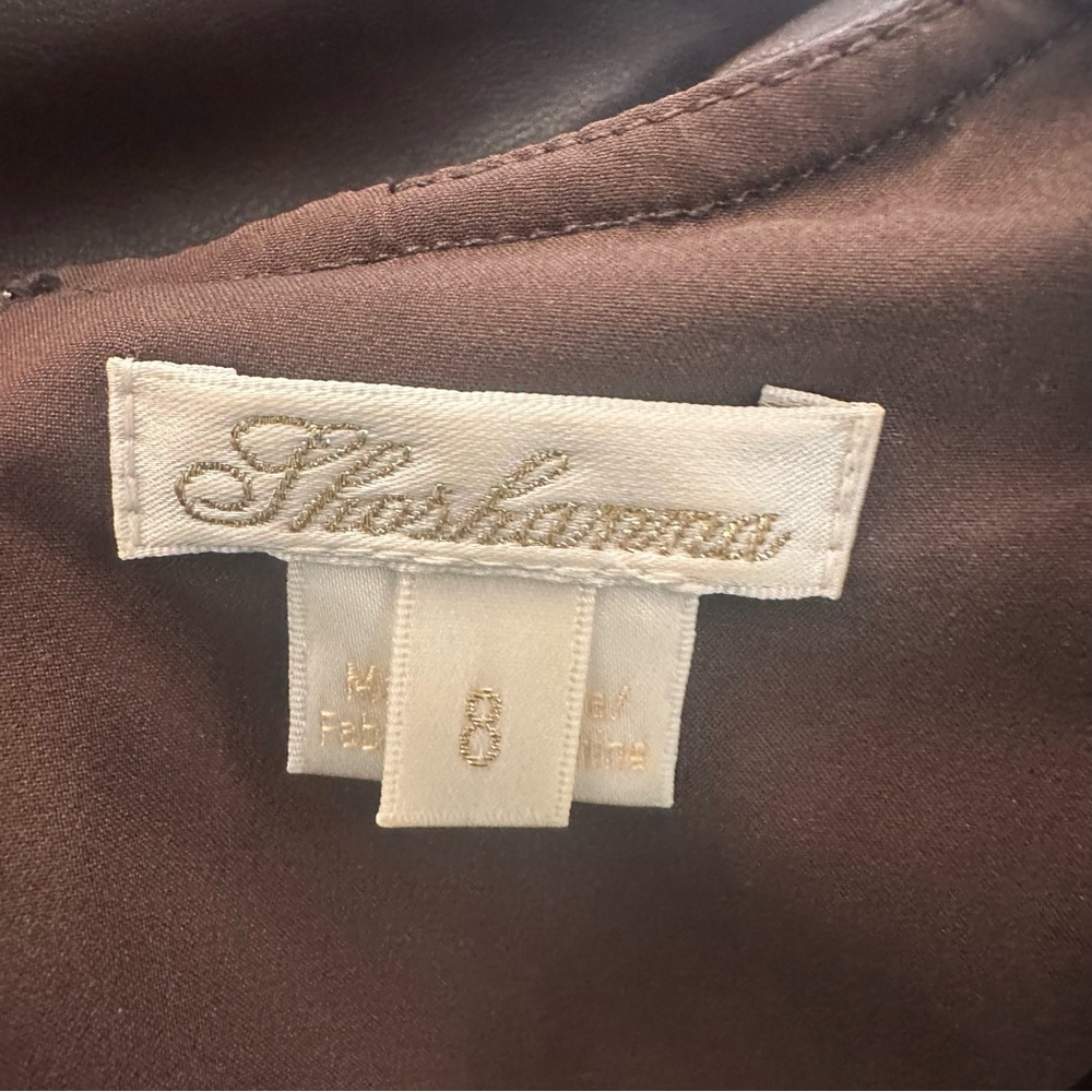 Shoshanna Brooke Faux leather dress espresso brown- Size 8 - Picture 8 of 8